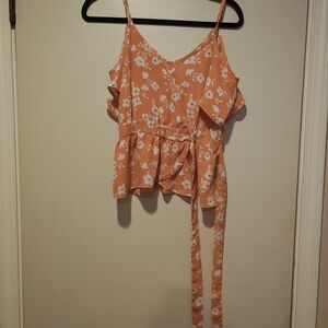 Floral Camisole Top in Orange